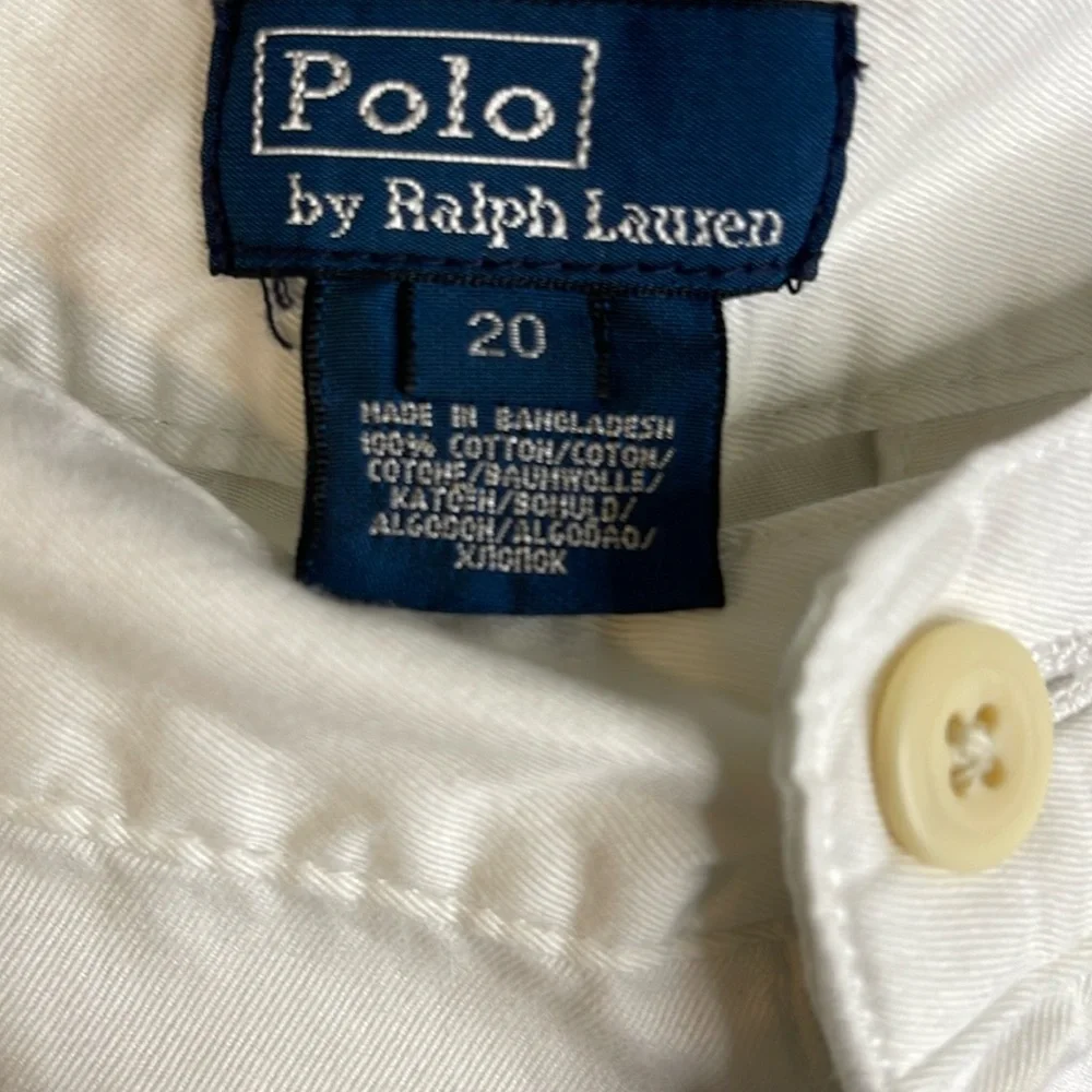 Ralph Lauren Boys Straight Leg White Chinos Size 20 #63